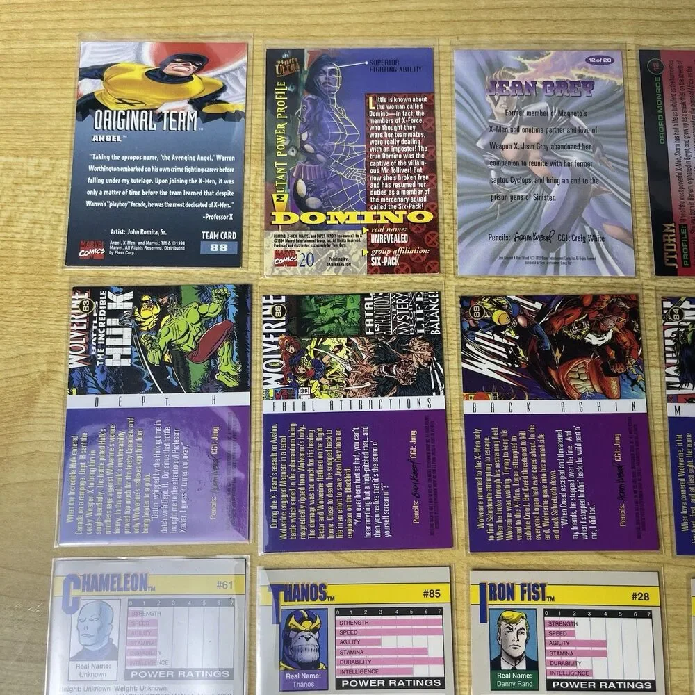 Marvel Trading Card Lot 1991 Universe 1992 Masterpieces 1995 Fleer Ultra X-Men
